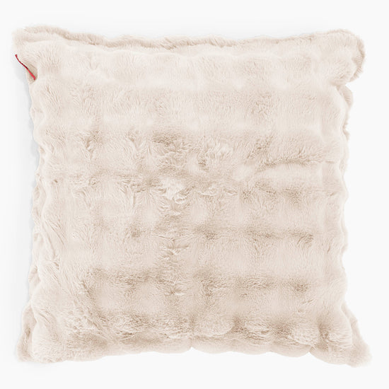 Grand Housse de Coussin 70 x 70cm - Fausse Fourrure à Bulles Crème 01