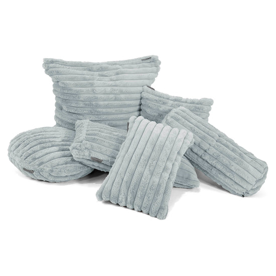 Grand Housse de Coussin 70 x 70cm - Velours Côtelé Ultra Pelucheux Bleu Dragé 03