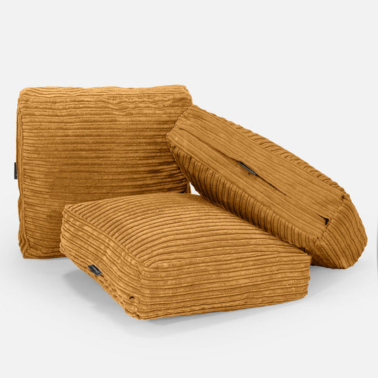 Grand Coussin de Sol - Côtelé Miel doré 04