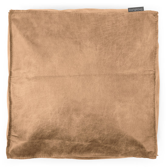 Grand Coussin de Sol - Cuir Vintage Marron Clair 02