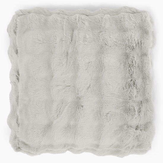 Grand Coussin de Sol - Fausse Fourrure à Bulles Vert Sauge 02