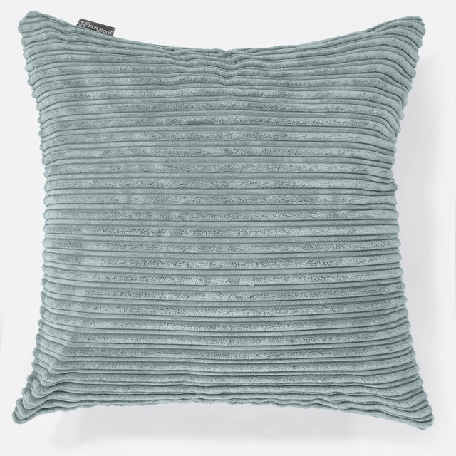Grand Housse de Coussin 70 x 70cm - Côtelé Verte Menthe 01
