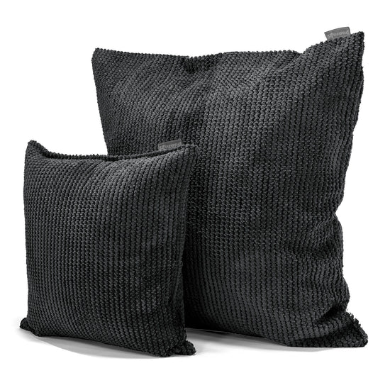Grand Housse de Coussin 70 x 70cm - Pompon Noir 02