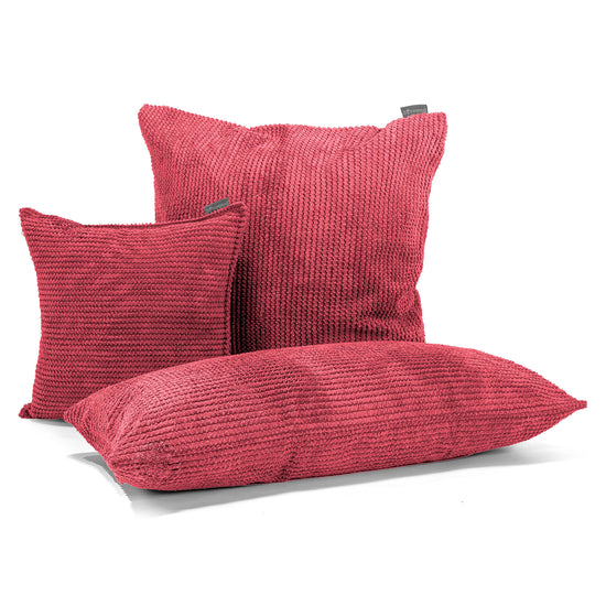 Grand Housse de Coussin 70 x 70cm - Pompon Rouge pastel 04
