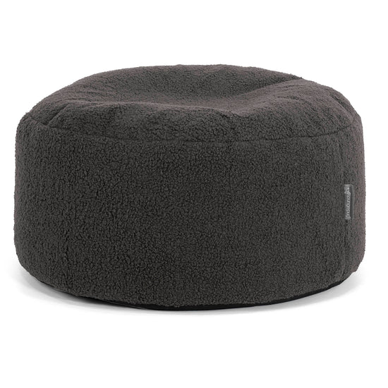 Grand Repose-pied Rond - Bouclé Anthracite 01