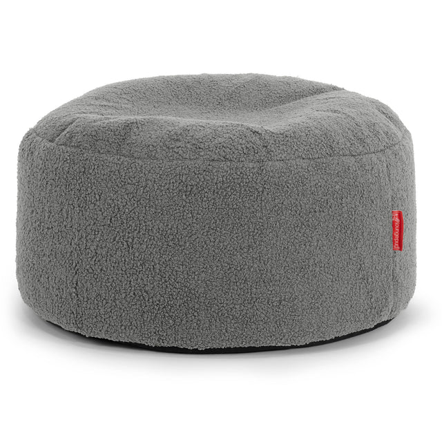 Grand Repose-pied Rond - Bouclé Gris 01