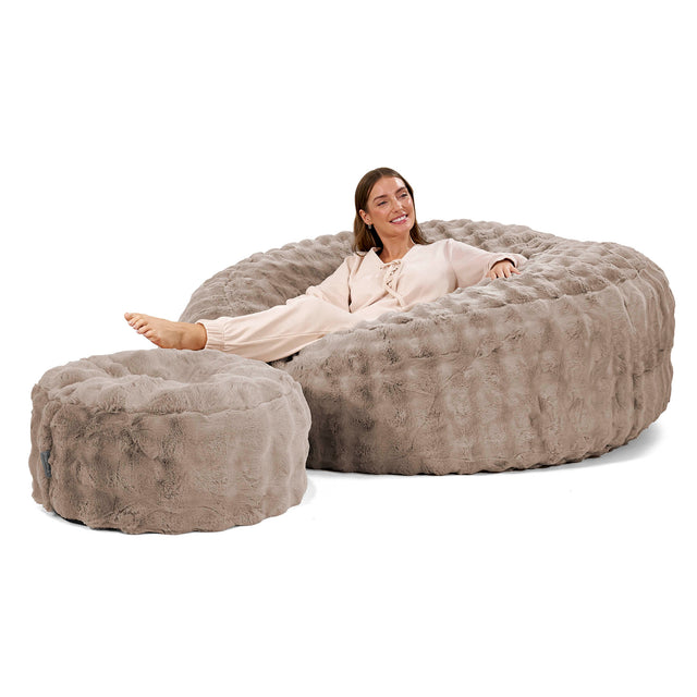 Canapé Pouf Géant Grande Mammouth - Fausse Fourrure à Bulles Vison