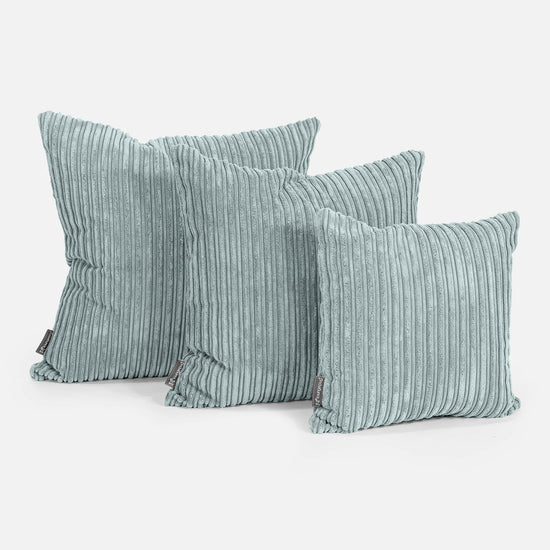 Housse de Coussin 47 x 47cm - Côtelé Verte Menthe 02