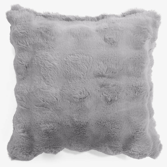 Housse de Coussin 47 x 47cm - Fausse Fourrure à Bulles Gris 01