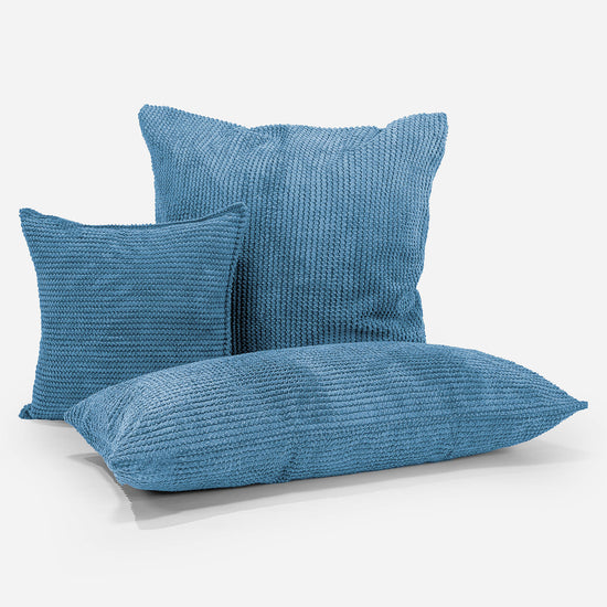 Housse de Coussin 47 x 47cm - Pompon Bleu Ciel 04