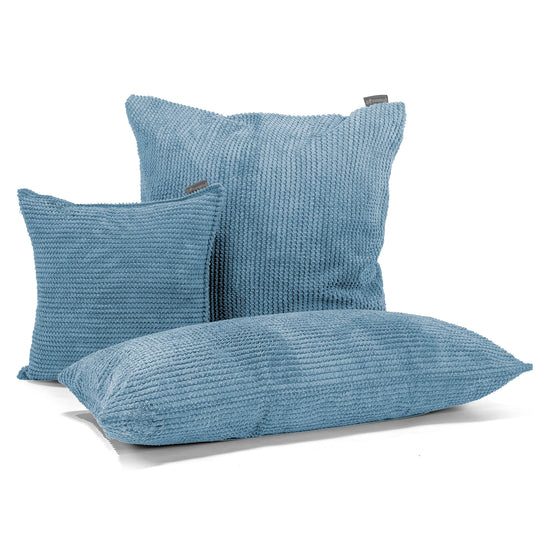 Housse de Coussin 47 x 47cm - Pompon Bleu Ciel 04