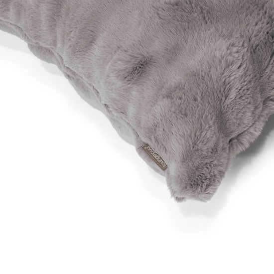 Housse de Coussin Rectangulaire 35 x 50cm - Fausse Fourrure à Bulles Gris 02