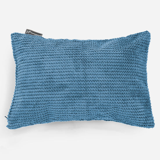 Housse de Coussin Rectangulaire 35 x 50cm - Pompon Bleu Ciel 01