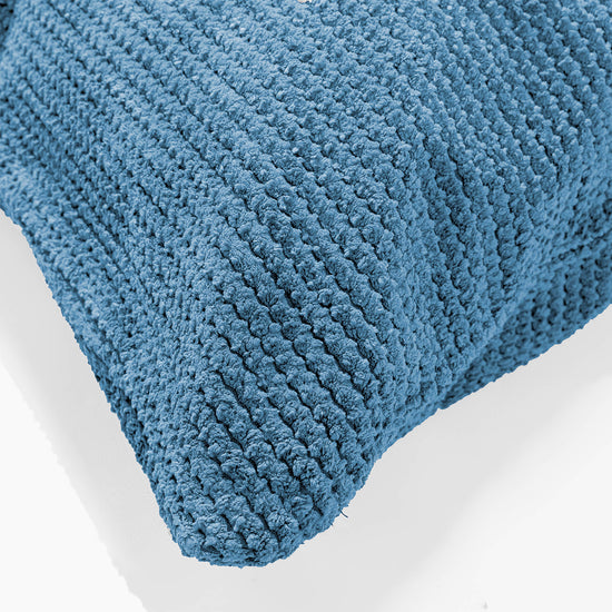 Housse de Coussin Rectangulaire 35 x 50cm - Pompon Bleu Ciel 02