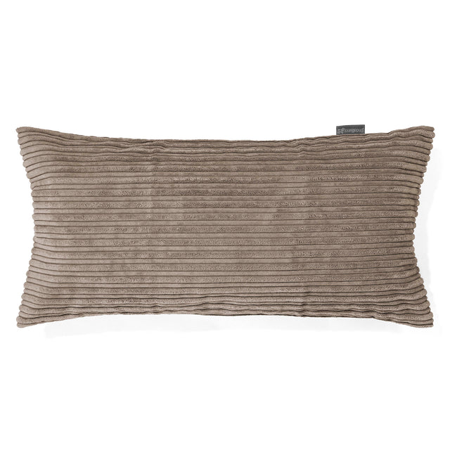 Housse de Coussin Rectangulaire Géant 40 x 70cm - Côtelé Grège 01