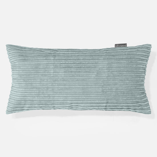 Housse de Coussin Rectangulaire Géant 40 x 70cm - Côtelé Verte Menthe 01