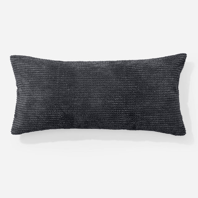 Housse de Coussin Rectangulaire Géant 40 x 70cm - Pompon Noir 01