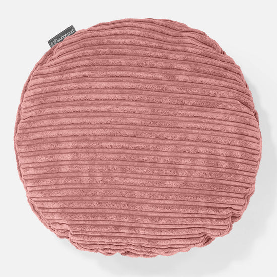 Housse de Coussin Rond 50cm - Côtelé Pêche 01
