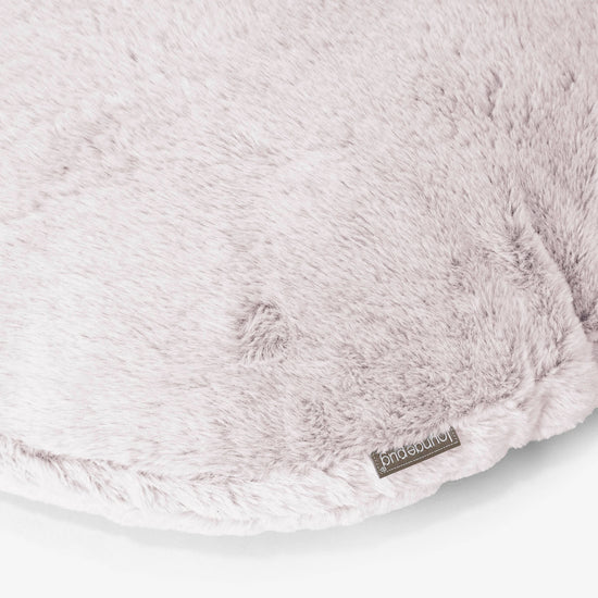 Housse de Coussin Rond 50cm - Fausse Fourrure Lapin Rose Pastel 02