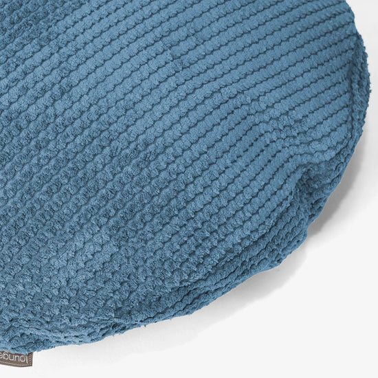 Housse de Coussin Rond 50cm - Pompon Bleu Ciel 02