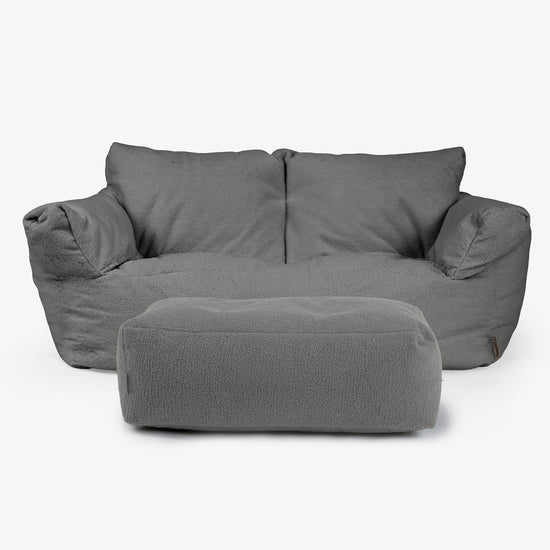 Joséphine Canapé Pouf - Bouclé Gris 02