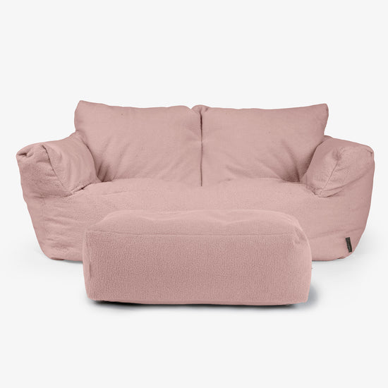 Joséphine Canapé Pouf - Bouclé Rose 02
