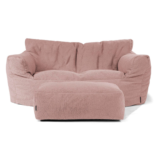 Joséphine Canapé Pouf - Bouclé Rose 02