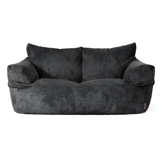 Joséphine Canapé Pouf - Velours Côtelé Gaufré Noir 01