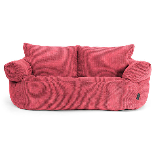 Joséphine Canapé Pouf - Velours Côtelé Gaufré Rouge pastel 01