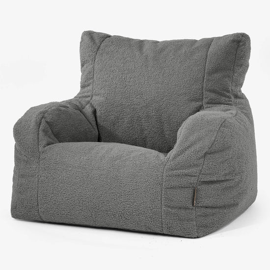 Joséphine Pouf Fauteuil Design - Bouclé Gris 01