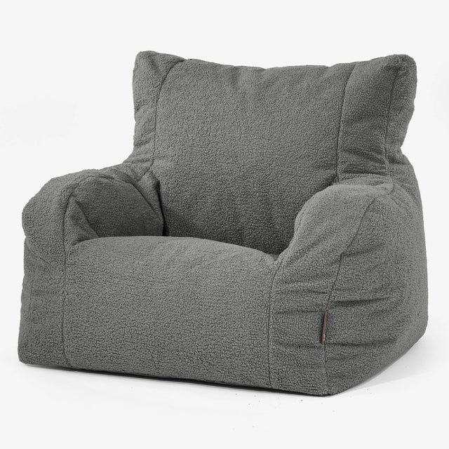 Joséphine Pouf Fauteuil Design - Bouclé Gris 01