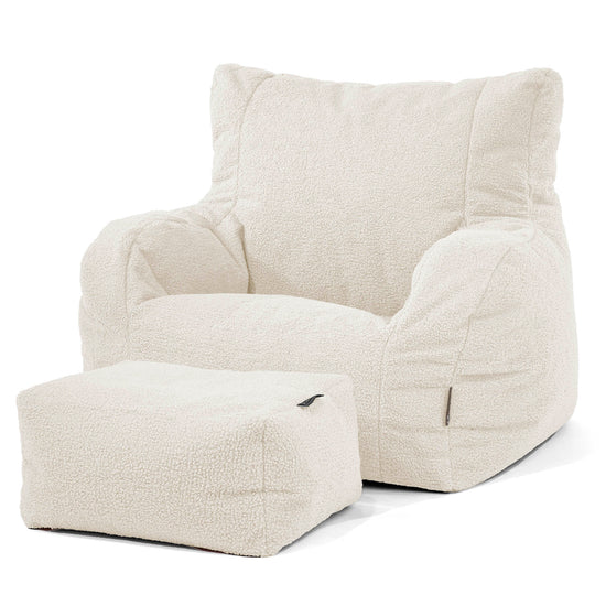 Joséphine Pouf Fauteuil Design - Bouclé Ivoire 02