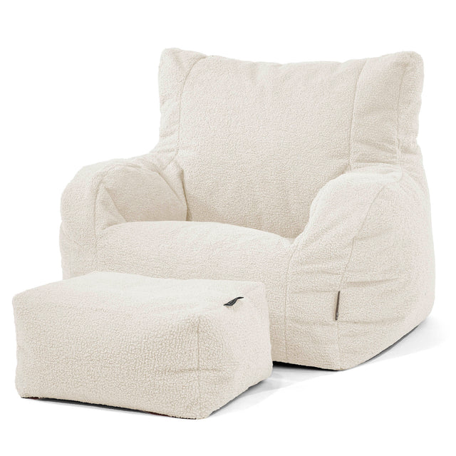 Joséphine Pouf Fauteuil Design - Bouclé Ivoire 02