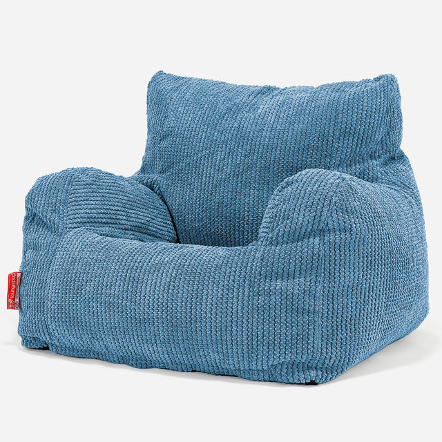 Joséphine Pouf Fauteuil Design - Pompon Bleu Ciel 01