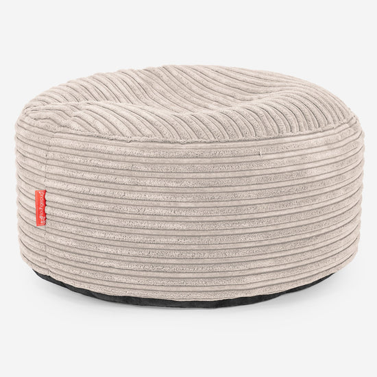 Pouf Ottoman avec Plateau - Côtelé Ivoire 03