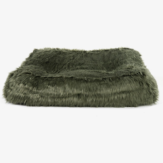 Le Canapé Pouf Doudou - Imitation fourrure à poils longs Vert sauge 02