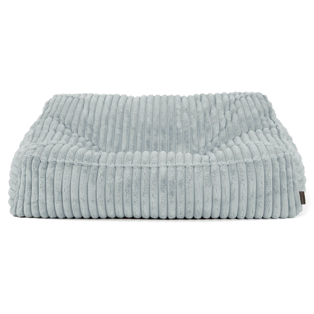 Le Canapé Pouf Doudou - Velours Côtelé Ultra Pelucheux Bleu Dragé 02