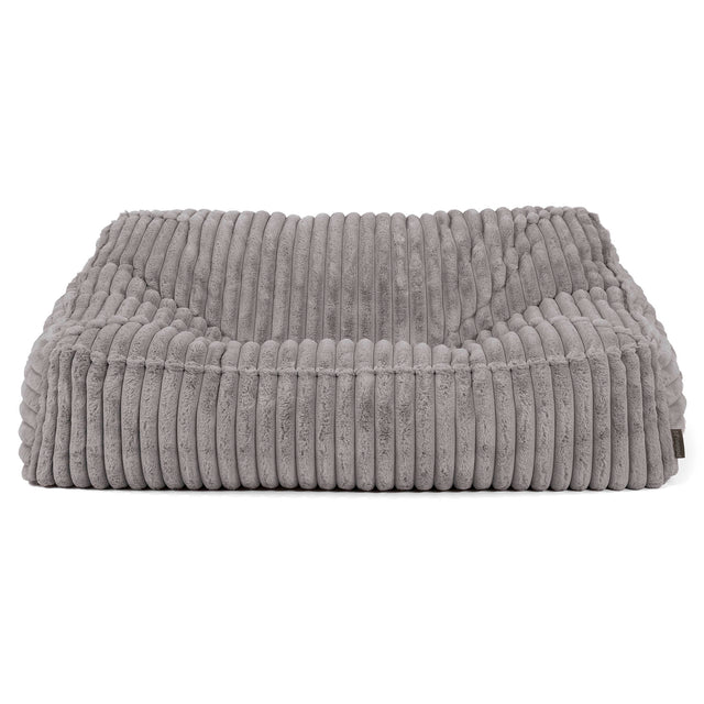 Le Canapé Pouf Doudou - Velours Côtelé Ultra Pelucheux Gris 02