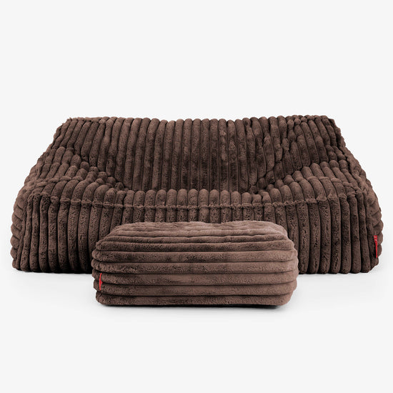 Le Canapé Pouf Doudou - Velours Côtelé Ultra Pelucheux Marron Meuse 03