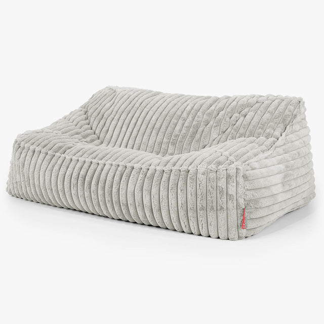 Le Canapé Pouf Doudou - Velours Côtelé Ultra Pelucheux Vert Sauge 01