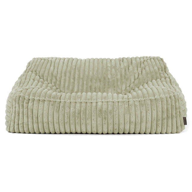 Le Canapé Pouf Doudou - Velours Côtelé Ultra Pelucheux Vert Sauge 02