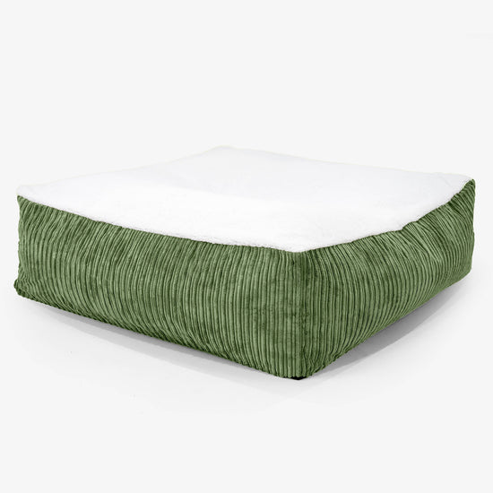 Le Matelas Géant pour Chien, Taille XXL - Sherpa & Côtelé Vert Forêt 01