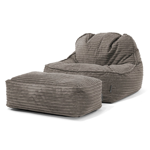 Le Pouf Doudou 2.0 - Côtelé Anthracite 02