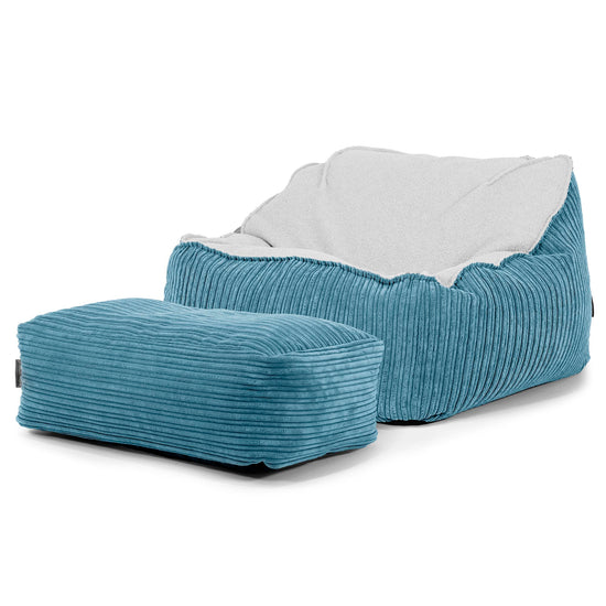 Le Pouf Doudou - Bouclé & Côtelé Mer Égée 03