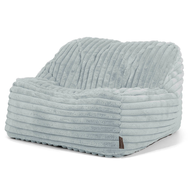 Le Pouf Doudou - Velours Côtelé Ultra Pelucheux Bleu Dragé 01