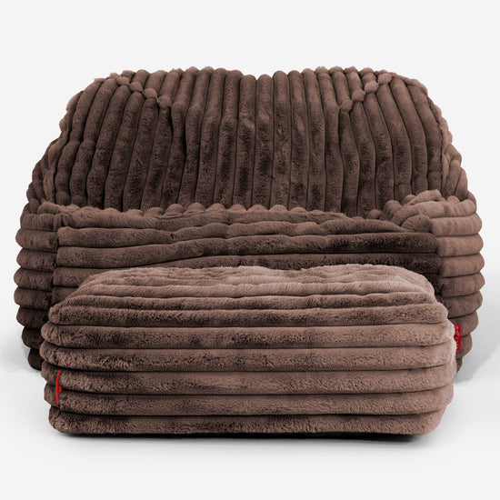 Le Pouf Doudou - Velours Côtelé Ultra Pelucheux Marron Meuse 03