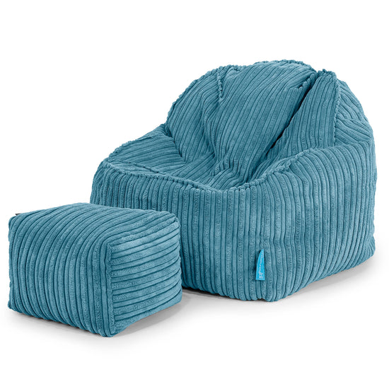 Le Pouf Enfant Doudou 2-6 ans - Côtelé Mer Égée 03