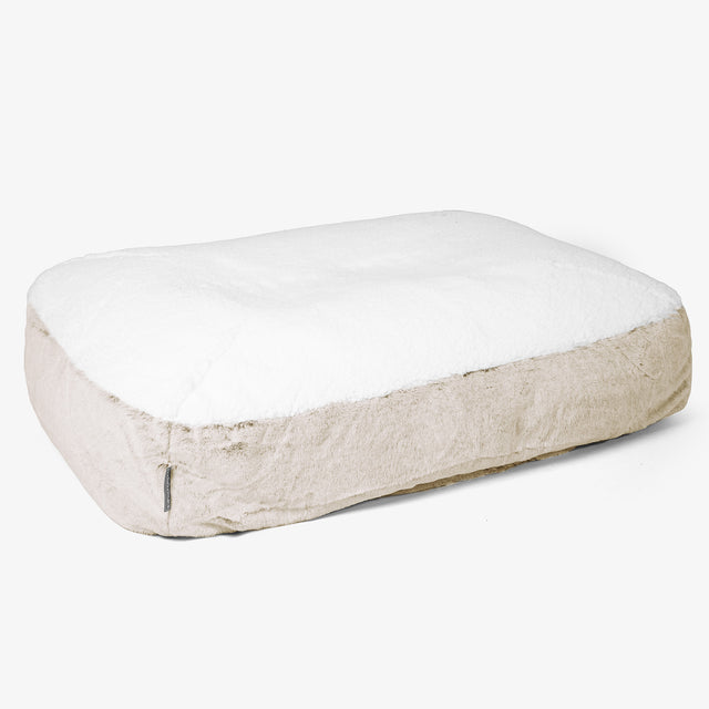 Lit pour Chien, Taille Large - Fausse Fourrure Lapin Brun Doré 01