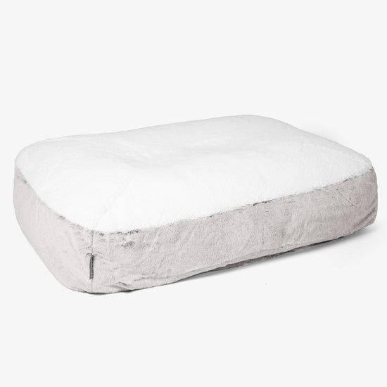 Lit pour Chien, Taille Large - Fausse Fourrure Lapin Gris clair 01