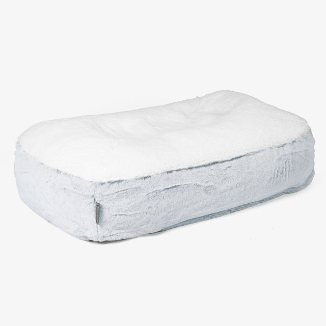 Lit pour Chien, Taille Moyenne - Fausse Fourrure Lapin Bleu Pastel 01